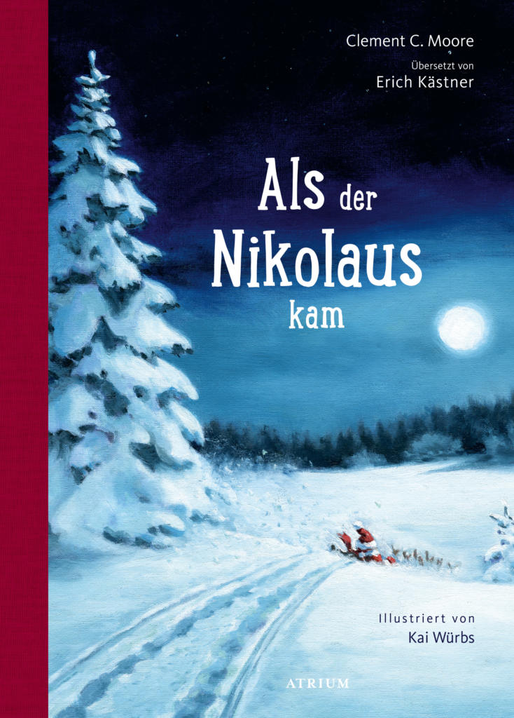 Zeichnung: Winterlandschaft mit Spuren im Schnee