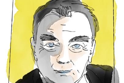 Porträt Erich Kästner, gezeichnet von Ruairí O'Brien