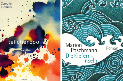 Buchcover "teilchenzoo" und "Die Kieferninseln"