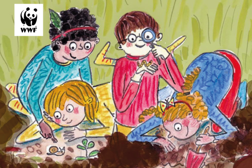 Illustration mit Kindern