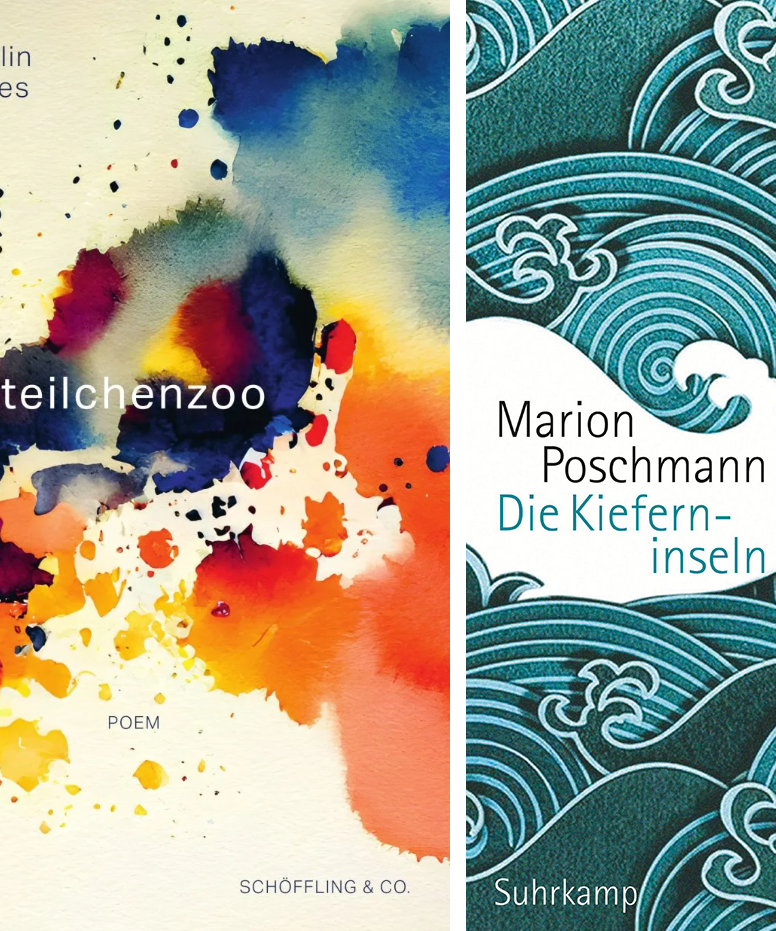 Buchcover "teilchenzoo" und "Die Kieferninseln"